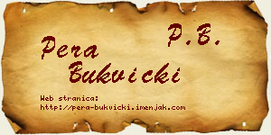Pera Bukvički vizit kartica